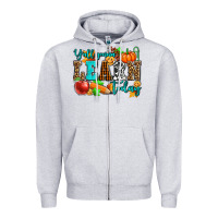 Heather Grey y'all gonna learn today pumpkin and pen Zipper Hoodie - AdoDesignShop