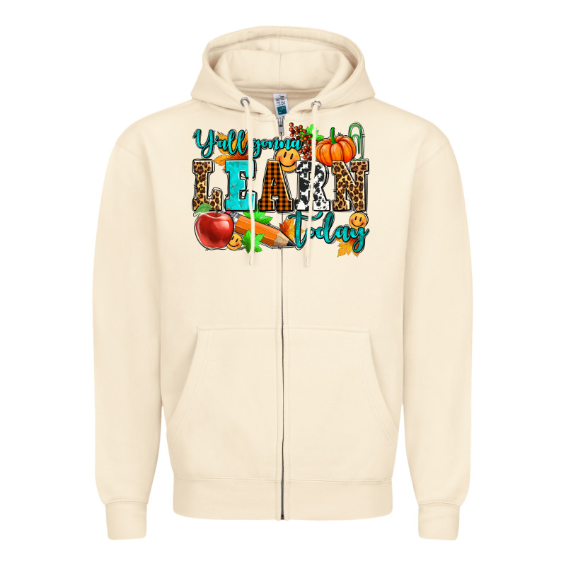Y'all Gonna Learn Today Pumpkin And Pen Zipper Hoodie by AdoDesignShop | Teevron