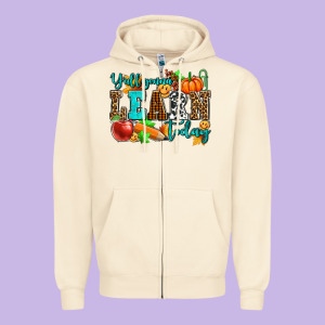 Y'all Gonna Learn Today Pumpkin And Pen Zipper Hoodie Designed By Adodesignshop