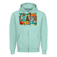 Seafoam y'all gonna learn today pumpkin and pen Zipper Hoodie - AdoDesignShop