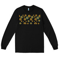 Black sunflowers and turquoise 16oz libbey glass Long Sleeve Tee - HRA Design Shop