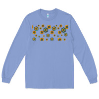 Colony Blue sunflowers and turquoise 16oz libbey glass Long Sleeve Tee - HRA Design Shop