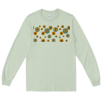 Matcha sunflowers and turquoise 16oz libbey glass Long Sleeve Tee - HRA Design Shop