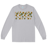 Moon Dust sunflowers and turquoise 16oz libbey glass Long Sleeve Tee - HRA Design Shop