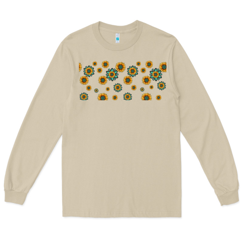 Sunflowers And Turquoise 16oz Libbey Glass Long Sleeve Tee by HRA Design Shop | Teevron