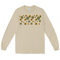Mushroom sunflowers and turquoise 16oz libbey glass Long Sleeve Tee - HRA Design Shop