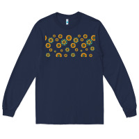 Navy sunflowers and turquoise 16oz libbey glass Long Sleeve Tee - HRA Design Shop