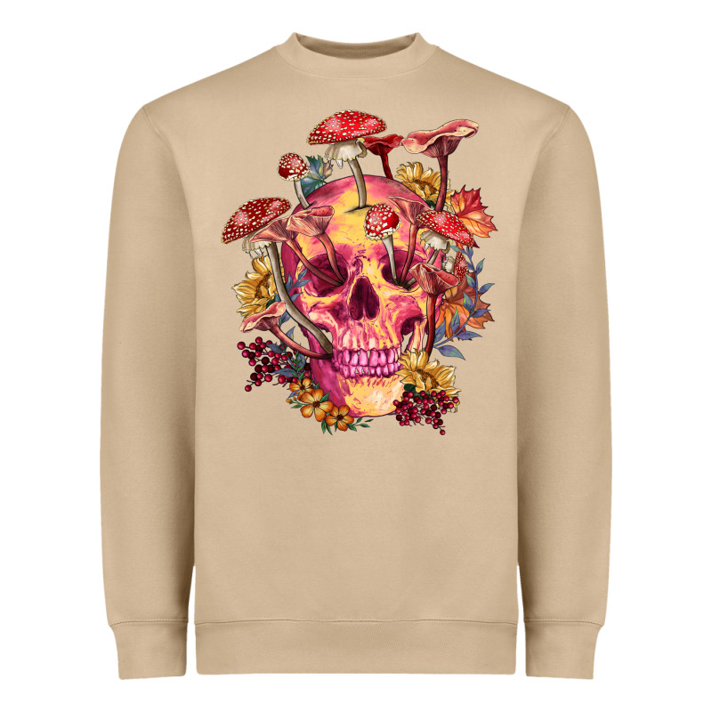 Floral Skeleton With Mushrooms Heavyweight Sweatshirt by RanaPortraitStore | Teevron