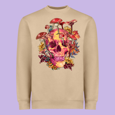 Heavyweight Sweatshirt Floral skeleton with mushrooms