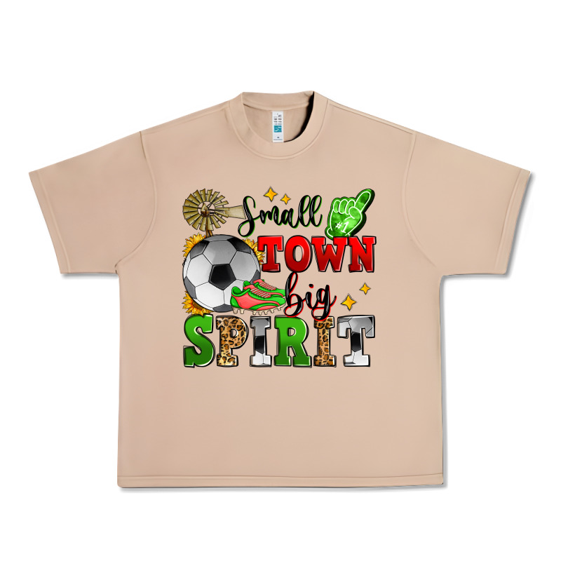Small Town Big Spirit Soccer Urban Heavy Tee by Zillion Design Studio | Teevron