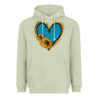 Matcha Gold Glitter Sunflower Blue Heart Heavyweight Hoodie - Jasminsmagicworld