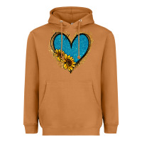Meerkat Gold Glitter Sunflower Blue Heart Heavyweight Hoodie - Jasminsmagicworld