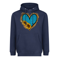 Navy Gold Glitter Sunflower Blue Heart Heavyweight Hoodie - Jasminsmagicworld