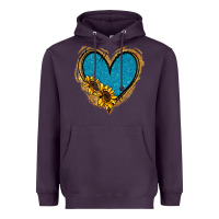 Plum Gold Glitter Sunflower Blue Heart Heavyweight Hoodie - Jasminsmagicworld