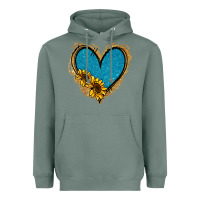 Sage Gold Glitter Sunflower Blue Heart Heavyweight Hoodie - Jasminsmagicworld