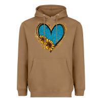 Toasted Coconut Gold Glitter Sunflower Blue Heart Heavyweight Hoodie - Jasminsmagicworld