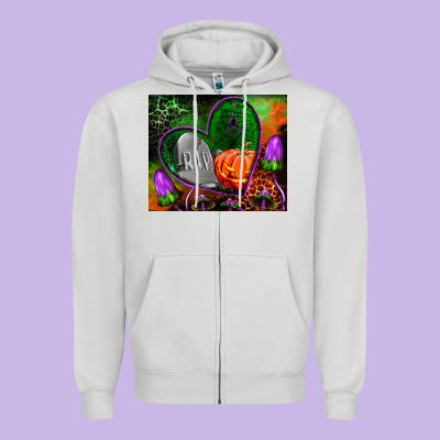 Halloween Heart Mouse Pad Zipper Hoodie Designed By Bundleandbundleshop