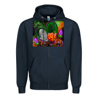 Navy halloween heart mouse pad Zipper Hoodie - BundleAndBundleShop