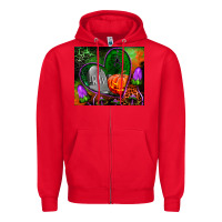 Red halloween heart mouse pad Zipper Hoodie - BundleAndBundleShop