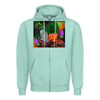 Seafoam halloween heart mouse pad Zipper Hoodie - BundleAndBundleShop