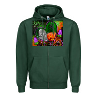 Sports Green halloween heart mouse pad Zipper Hoodie - BundleAndBundleShop