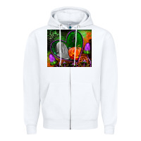 White halloween heart mouse pad Zipper Hoodie - BundleAndBundleShop