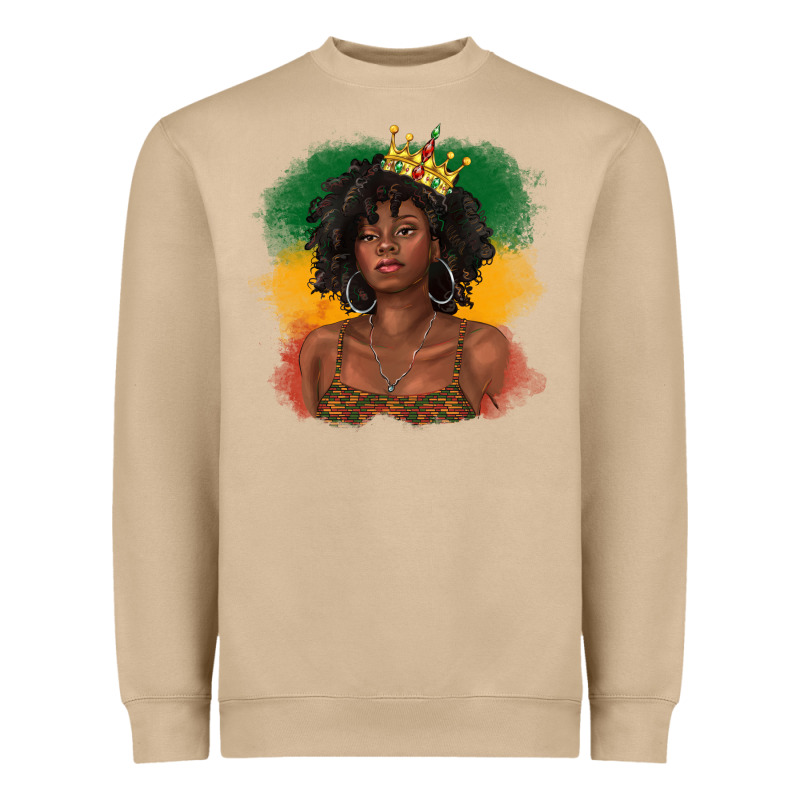 Black Queen With Juneteenth Flag Heavyweight Sweatshirt by texasbilliewilder | Teevron