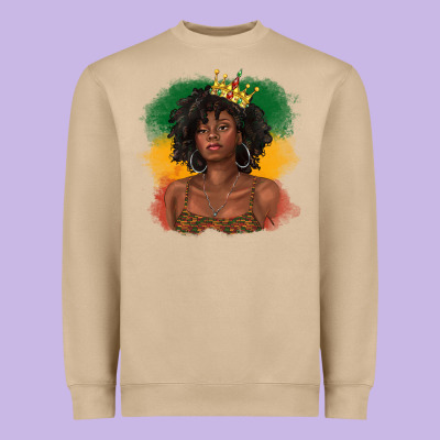 Heavyweight Sweatshirt black queen with juneteenth flag