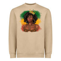 Mushroom black queen with juneteenth flag Heavyweight Sweatshirt - texasbilliewilder