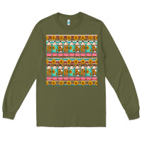 Army Green school teacher seamless pattern Long Sleeve Tee - HRA Design Shop