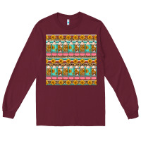 Burgundy school teacher seamless pattern Long Sleeve Tee - HRA Design Shop