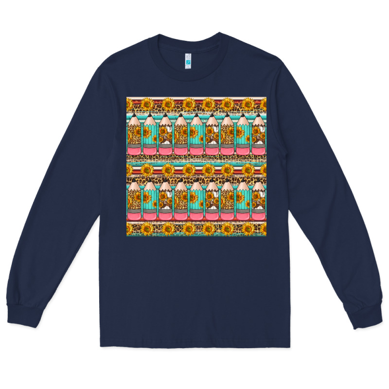 School Teacher Seamless Pattern Long Sleeve Tee by HRA Design Shop | Teevron