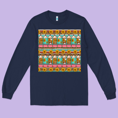 School Teacher Seamless Pattern Long Sleeve Tee Designed By Hra Design Shop