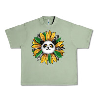 Oil Green panda sunflower Urban Heavy Tee - RanaPortraitStore