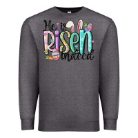 Charcoal Heather he is risen indeed Premium Sweatshirt - MaliasSmallBusiness