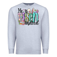 Heather Grey he is risen indeed Premium Sweatshirt - MaliasSmallBusiness