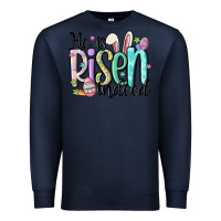 Navy he is risen indeed Premium Sweatshirt - MaliasSmallBusiness