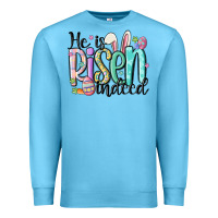 Ocean Blue he is risen indeed Premium Sweatshirt - MaliasSmallBusiness