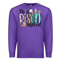 Purple he is risen indeed Premium Sweatshirt - MaliasSmallBusiness