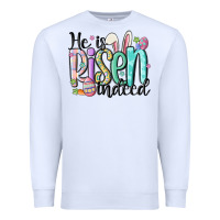 White he is risen indeed Premium Sweatshirt - MaliasSmallBusiness