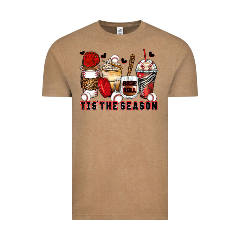 Tis' The Season Baseball Coffee Cups Vintage Tee by Zillion Design Studio | Teevron