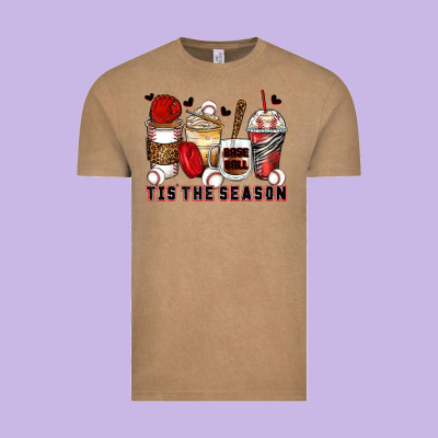 Tis' The Season Baseball Coffee Cups Vintage Tee Designed By Zillion Design Studio
