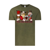 Vintage Olive tis' the season baseball coffee cups Vintage Tee - Zillion Design Studio