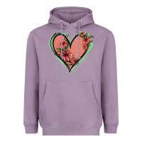 Lavender Pink Glitter Floral Heart Heavyweight Hoodie - Jasminsmagicworld