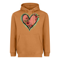 Meerkat Pink Glitter Floral Heart Heavyweight Hoodie - Jasminsmagicworld
