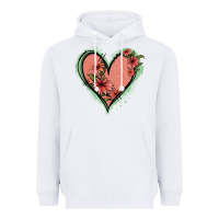 White Pink Glitter Floral Heart Heavyweight Hoodie - Jasminsmagicworld