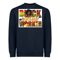 Navy black social worker Heavyweight Sweatshirt - texasbilliewilder