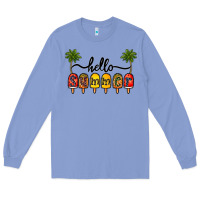 Colony Blue 1hello summer Long Sleeve Tee - CowhideDigitalArt