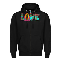 Black love our lady of guadalupe Zipper Hoodie - JahusDesignShop