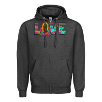 Charcoal Heather love our lady of guadalupe Zipper Hoodie - JahusDesignShop